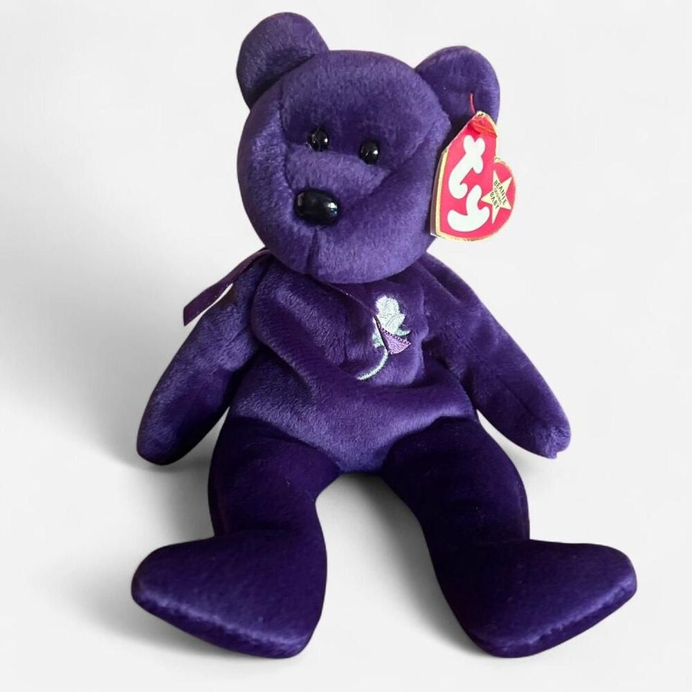 Nostalgic Ty Beanie Babies Princess Diana Purple Bear